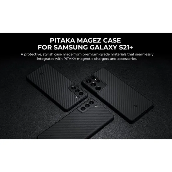 Cover Samsung S21 Plus Magez Case Pitaka - Black/Grey Twill